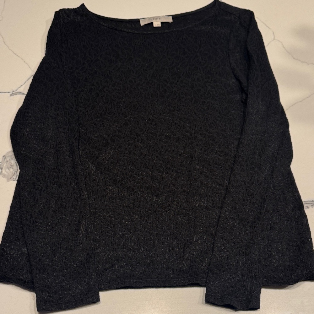 LOFT Black Long Sleeve Top